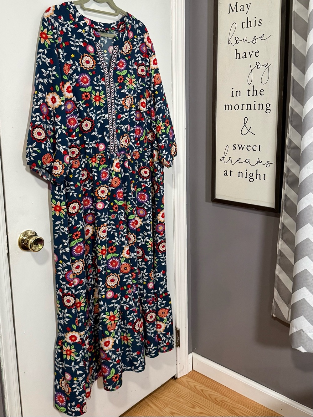 BloomChic Floral Bohemian Midi Dress with Multicolor Blooms